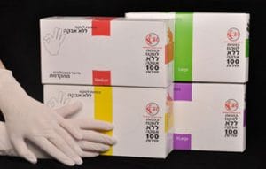 כפפות לטקס ללא אבקה